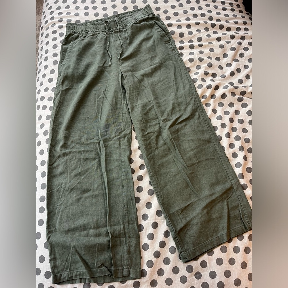 Old Navy Wide Leg High Rise Linen drawstring pant size S